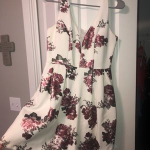 White with Roses Dress